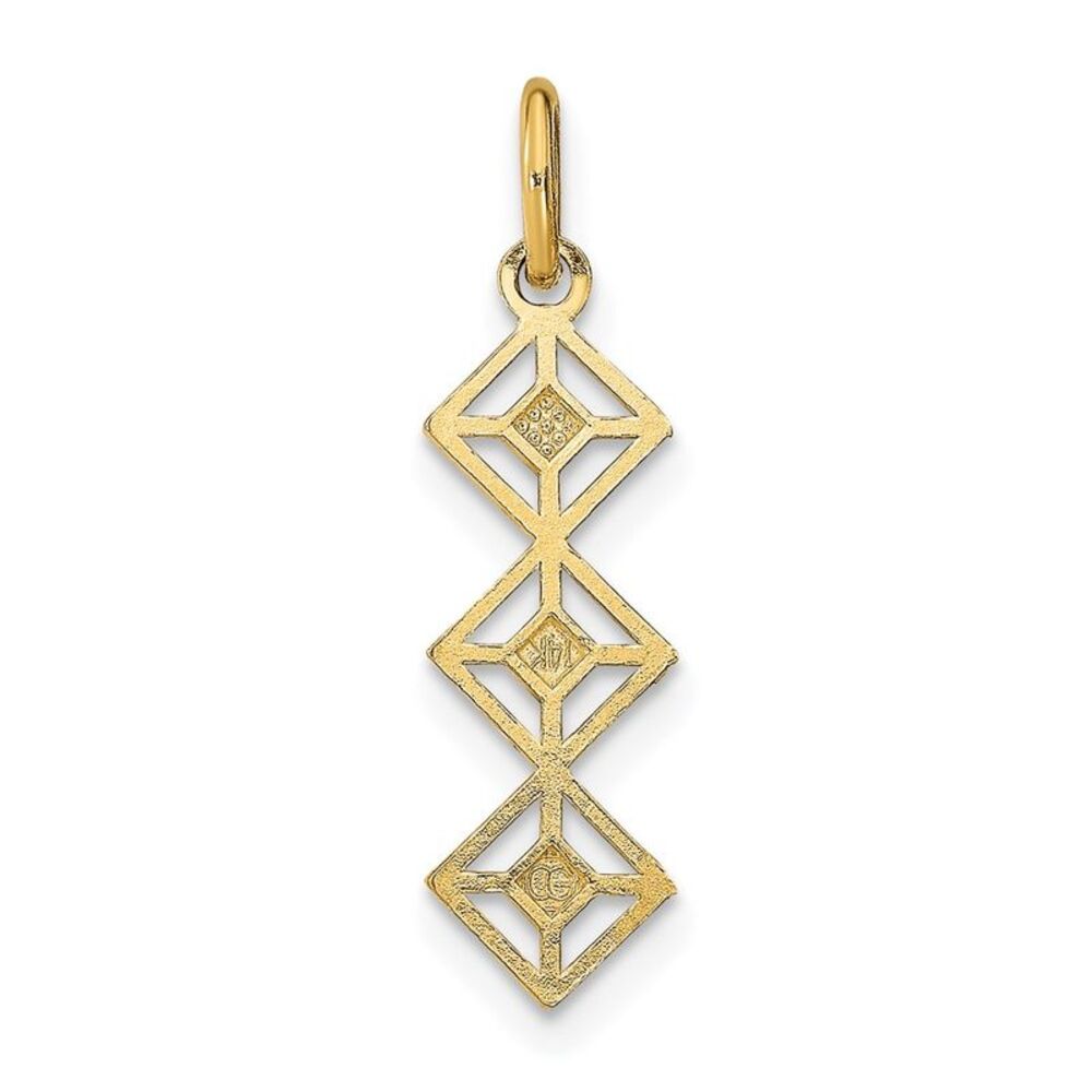 14k Yellow Gold W/Rhodium & D/C 3 Diamond Shapes … - image 4